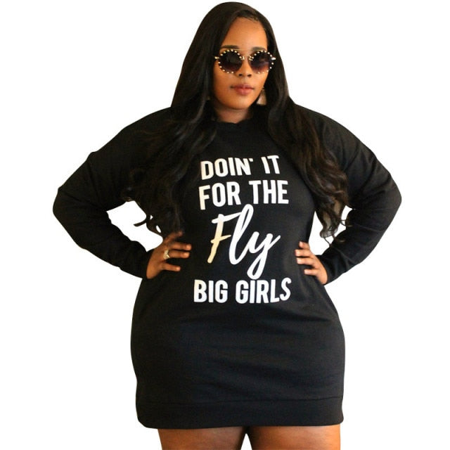 Plus Size Dresses for Women Hoodie Casual Loose Mini Dress